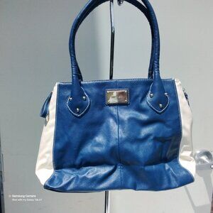 Double-Handle Carryall Nine West Navy & White Expandable Purse VGPLC